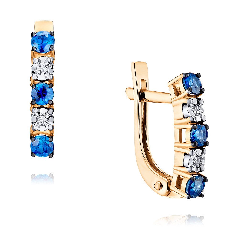 

Серьги из красного золота с бриллиантом/сапфиром ADAMAS 2424029-А50ДЧЛ2-432, 2424029-А50ДЧЛ2-432