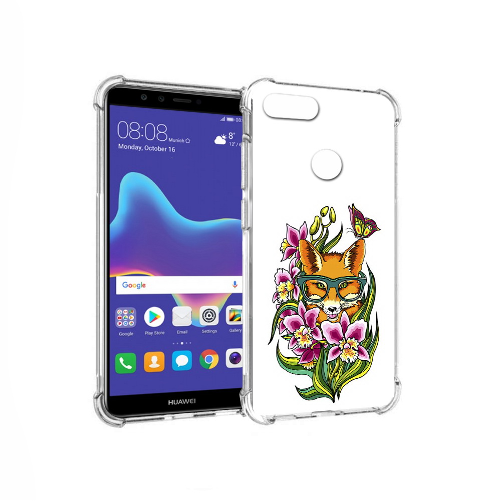 

Чехол MyPads Tocco для Huawei Enjoy 8 Plus Лиса в цветах (PT108787.33.108), Прозрачный, Tocco