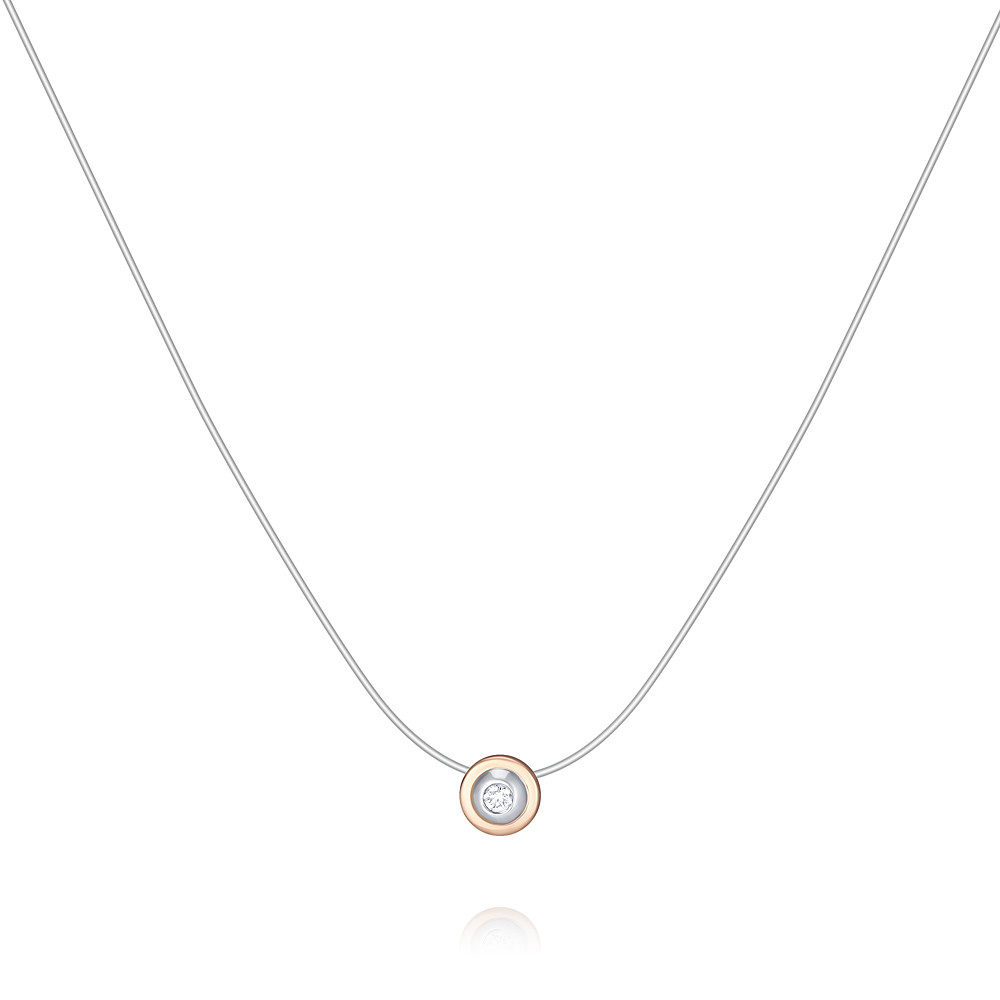 Колье из красного золота с бриллиантом 38 см ADAMAS 84036879/01-А50Д-41