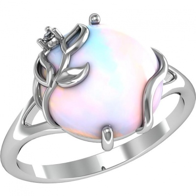 

Кольцо из серебра с лунным камнем р. 18,5 ПРИВОЛЖСКИЙ ЮВЕЛИР 243993-FA11LN, 243993-FA11LN