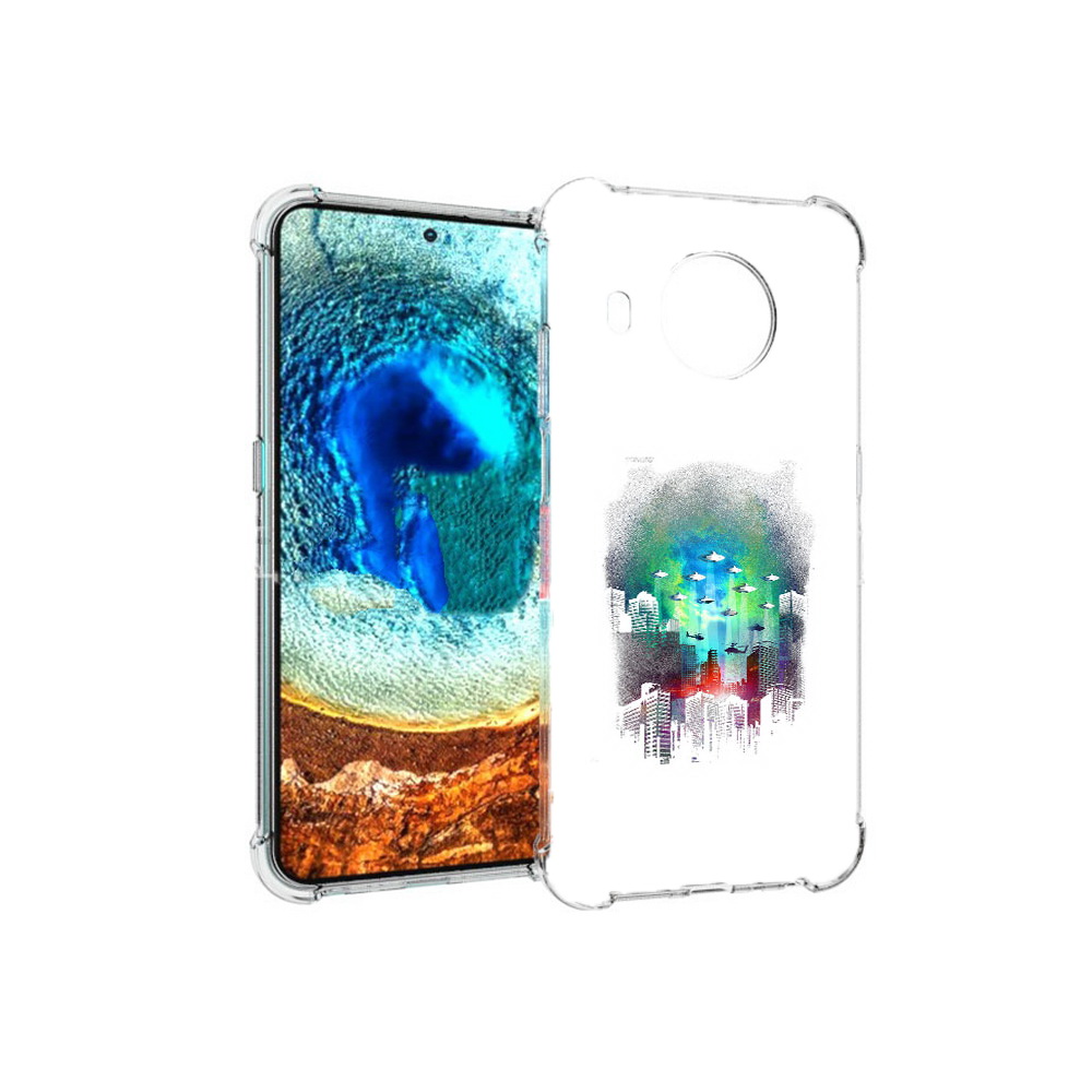 

Чехол MyPads Tocco для Nokia X20 город в свечении (PT159436.101.296), Прозрачный, Tocco