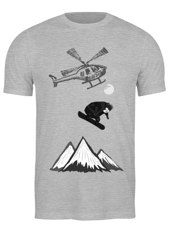 

Футболка мужская Printio Bad bear snowboarder серая XL, Серый, Bad bear snowboarder