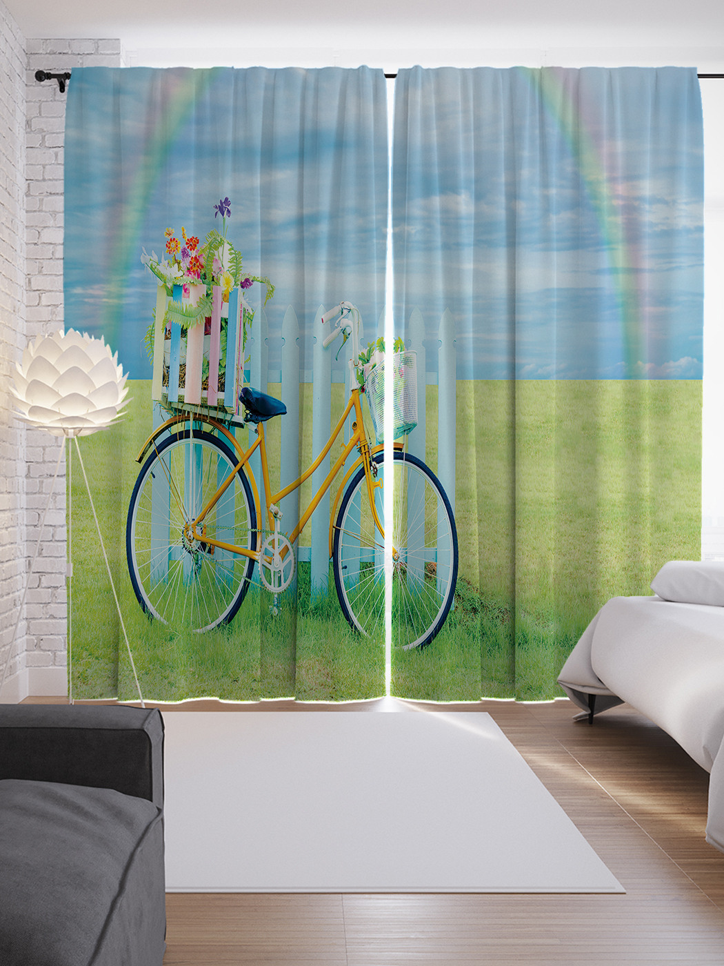 

Шторы JoyArty с фотопечатью "За радугой" из сатена, 290х265 см, За радугой