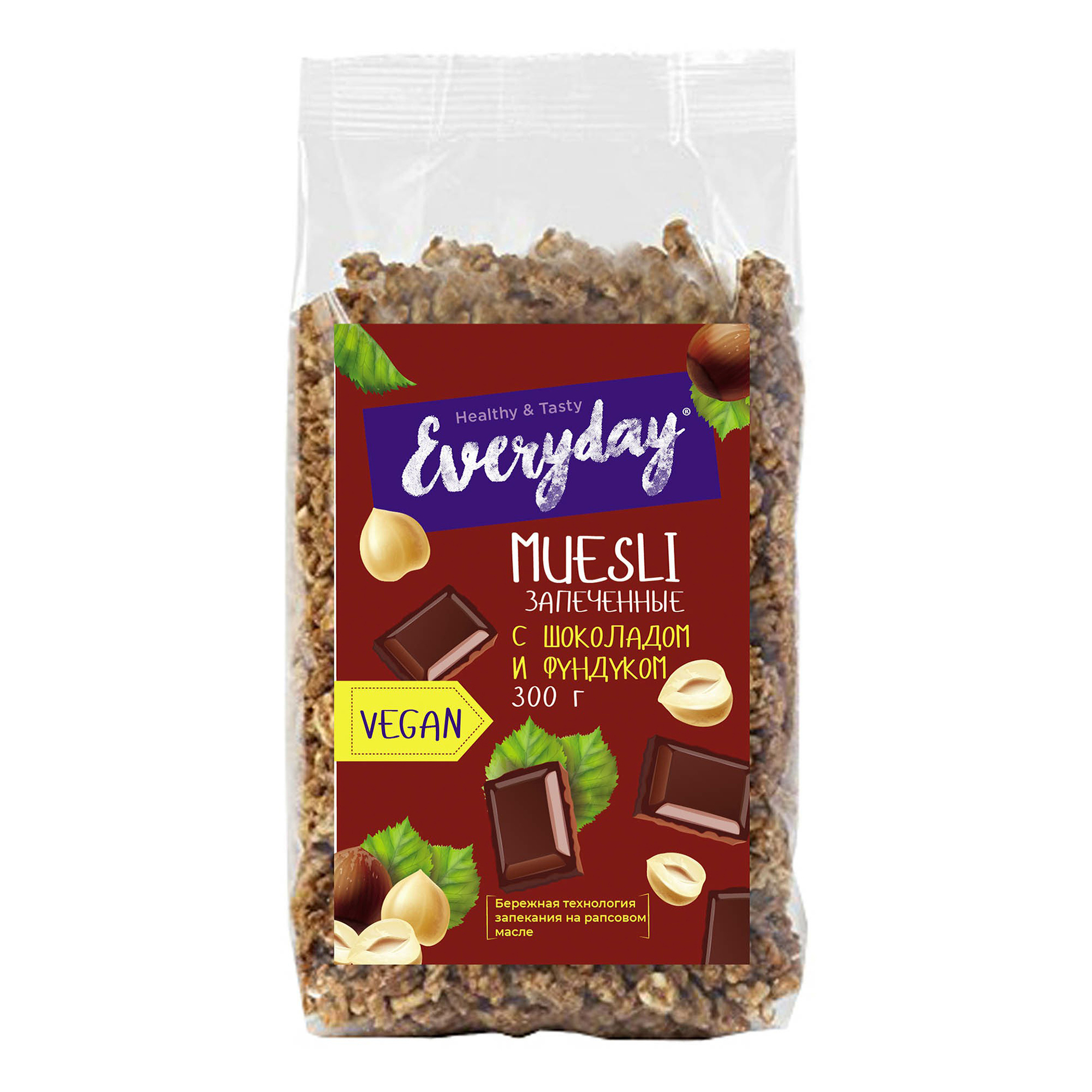

Мюсли Everyday запеченные с шоколадом и фундуком 300 г
