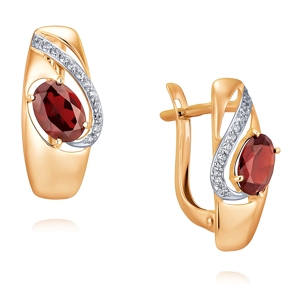 

Серьги из красного золота с гранатом/фианитом ADAMAS 2454934/01-А50Д-655, 2454934/01-А50Д-655