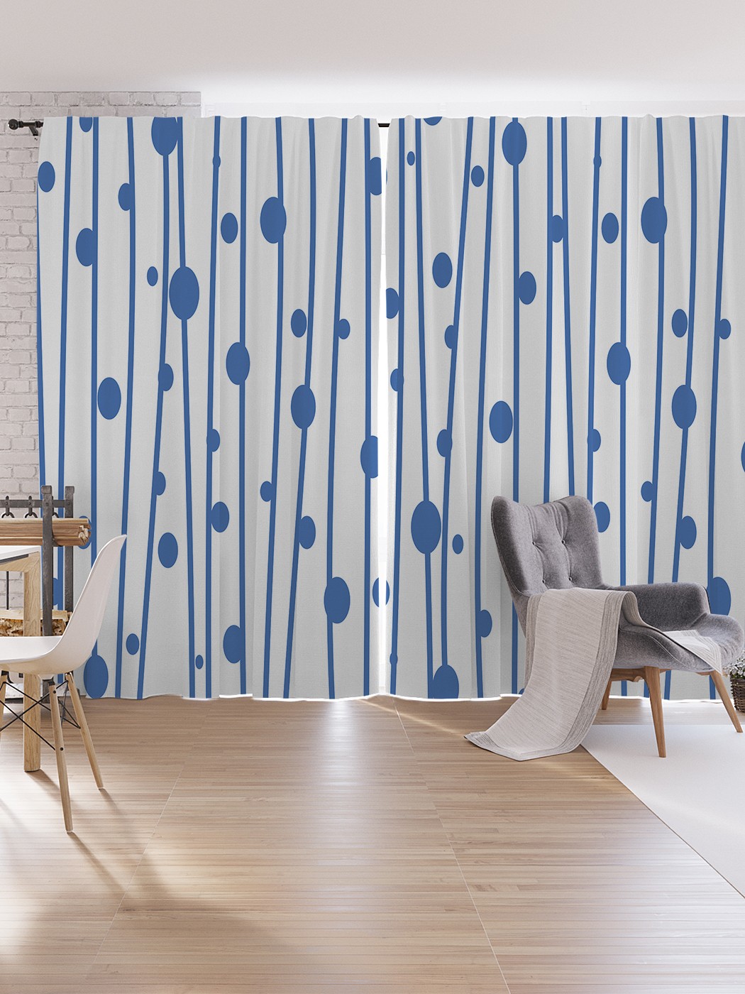 

Шторы под лён JoyArty "Дождевые нити", серия Oxford DeLux, 340х265 см, Дождевые нити