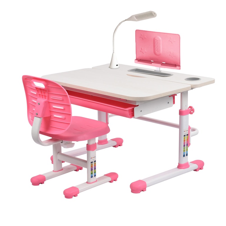 

Растущая парта и стул FunDesk Littonia Pink-w + лампа 222740, Littonia