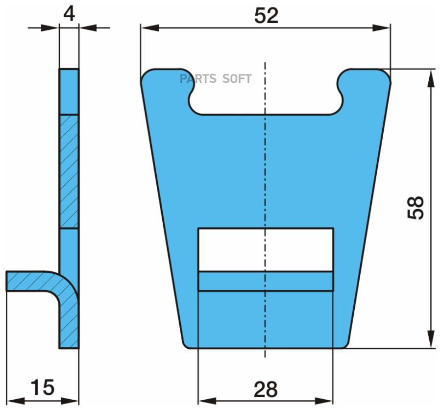 Колодки 3552x52x4 трапецевидная Omn BPW 0316723020 пластина торм 479₽