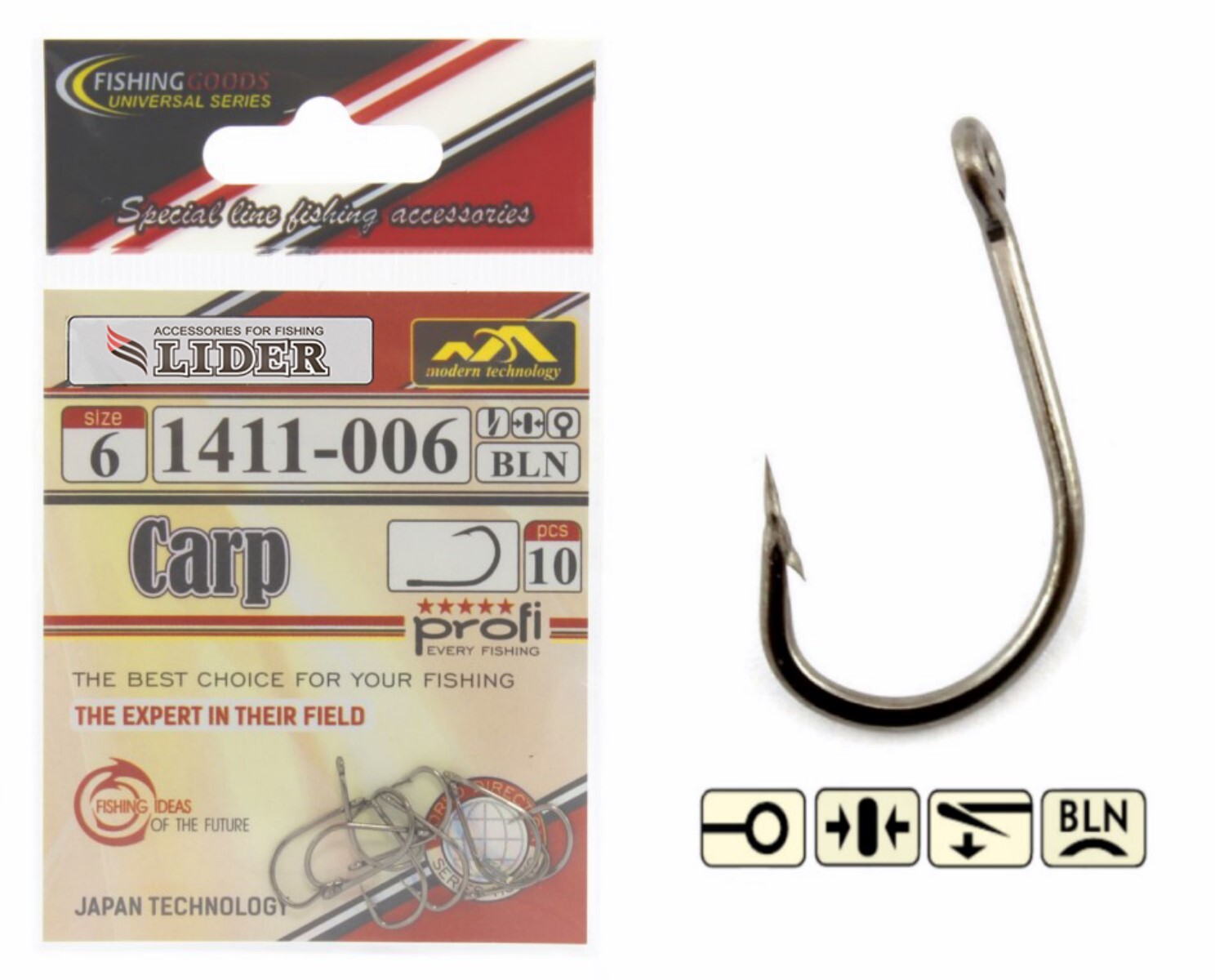 Крючок LIDER CARP NIC №5 10 шт