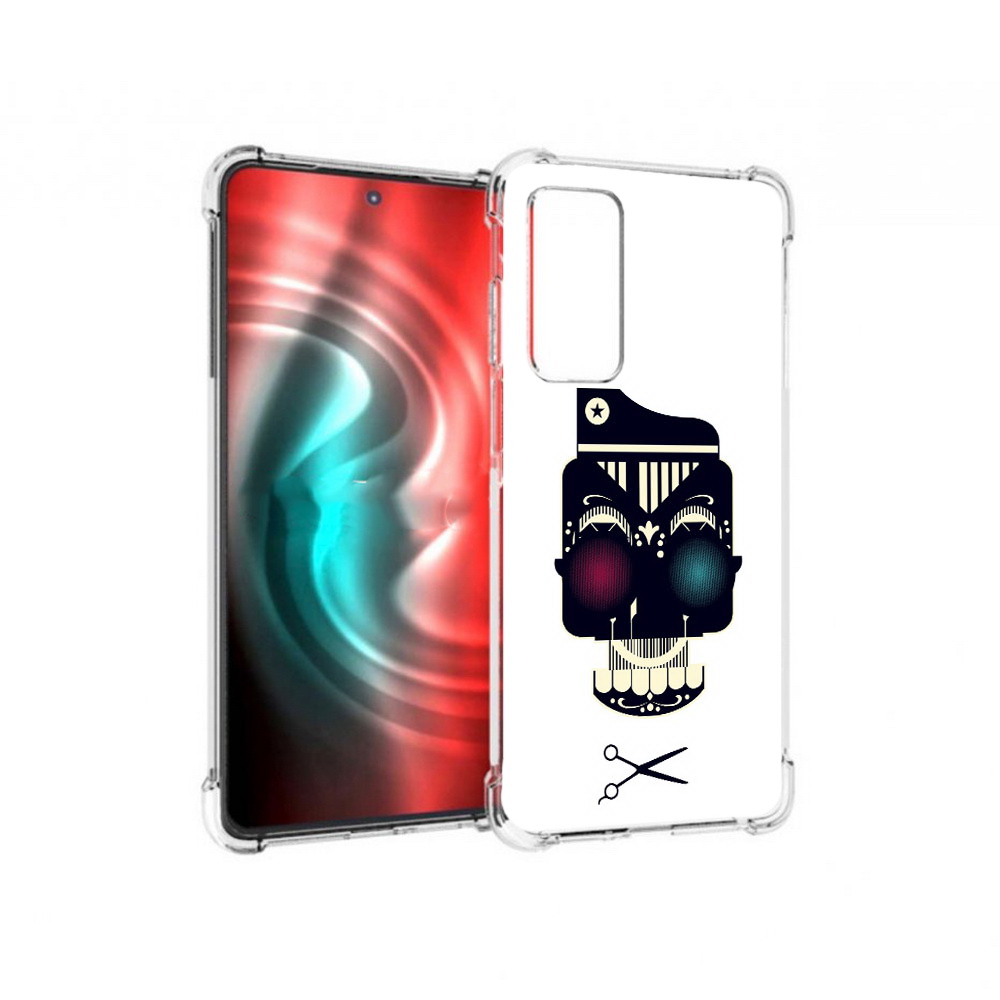 

Чехол MyPads Tocco для Motorola 20 черно белый скелет с яркими глазами (PT227072.363.687), Прозрачный, Tocco