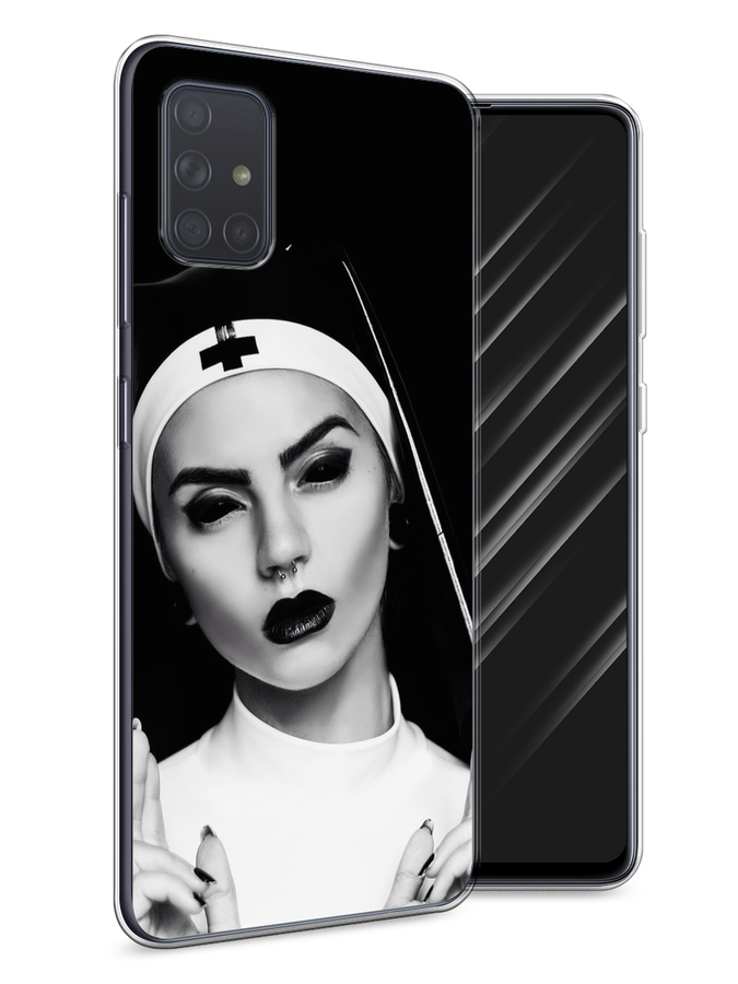 

Чехол Awog на Samsung Galaxy A71 "Черная монашка", Разноцветный, 29050-9