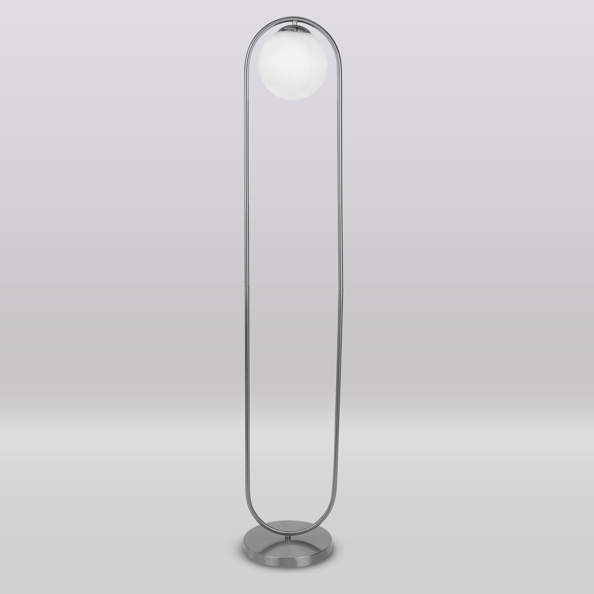 Напольный светильник Eurosvet Ringo 01139/1 хром с белым матовым плафоном из стекла E27