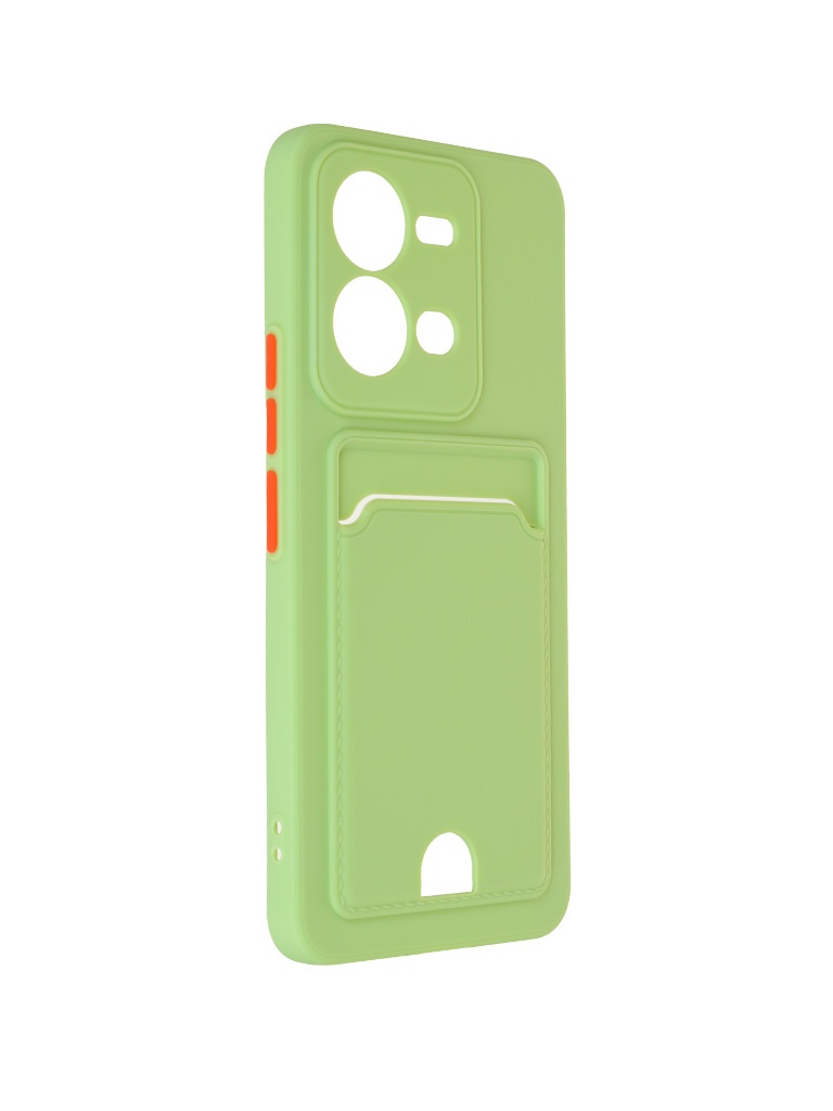 

Чехол DF для Vivo V25\V25e Silicone с отделением для карты Light Green vCardCase-02, Зеленый