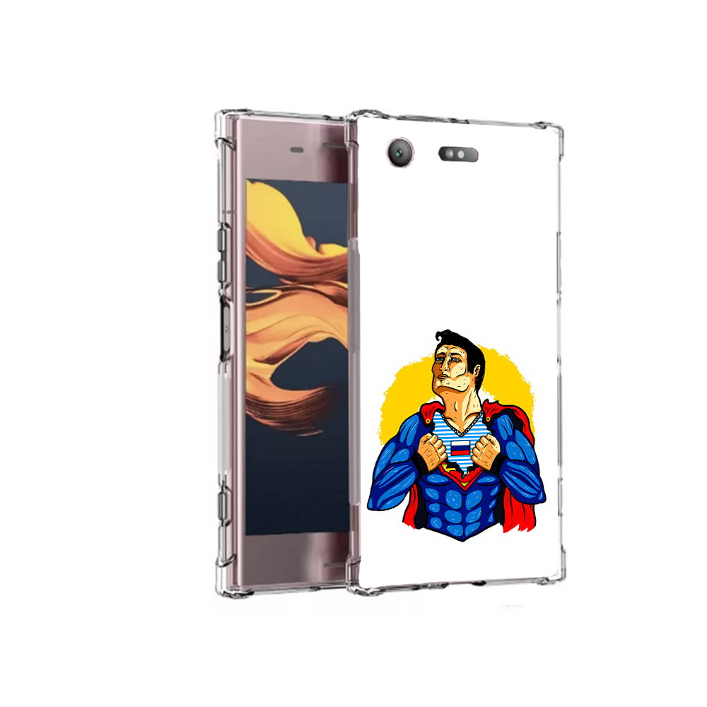 

Чехол MyPads Tocco для Sony Xperia XZ1 Compact русский супермен (PT91855.237.591), Прозрачный, Tocco