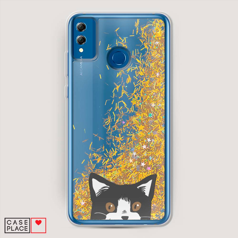 

Чехол Awog на Honor 8X "Подглядывающий кот", Черный, 66790-1