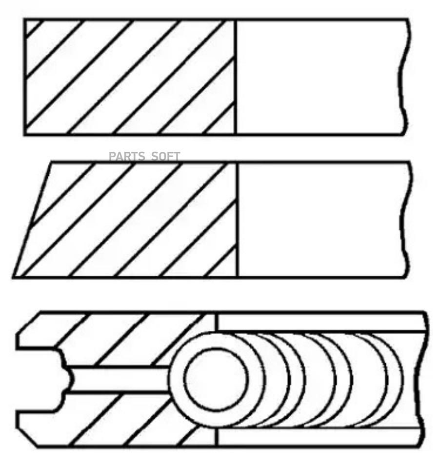 GOETZE 08-783500-00 Кольца dm.82.50 STD [2-2-3] 1 ПОР. 1шт