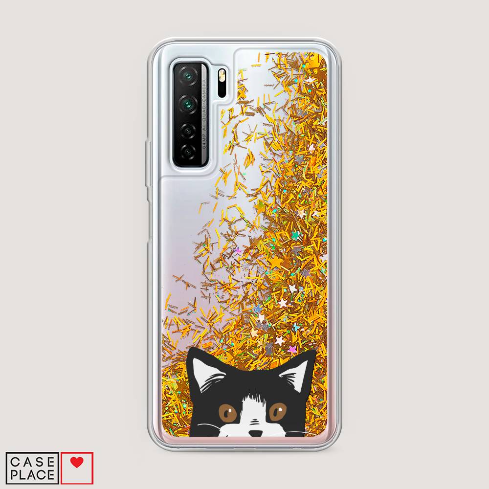 

Чехол Awog на Honor 30S (Global) "Подглядывающий кот", Черный, 6102890-1