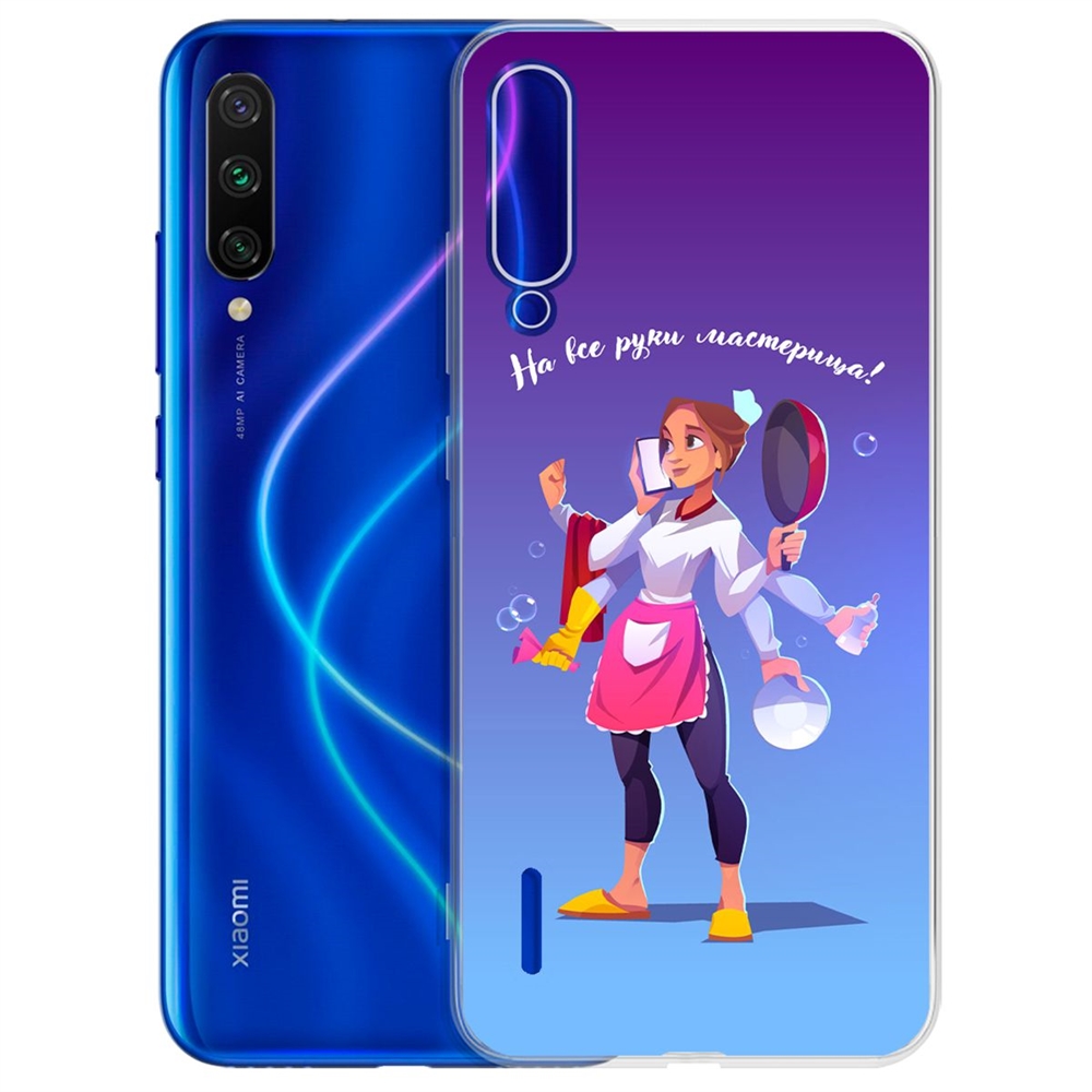 фото Чехол-накладка krutoff clear case на все руки мастерица для xiaomi mi 9 lite