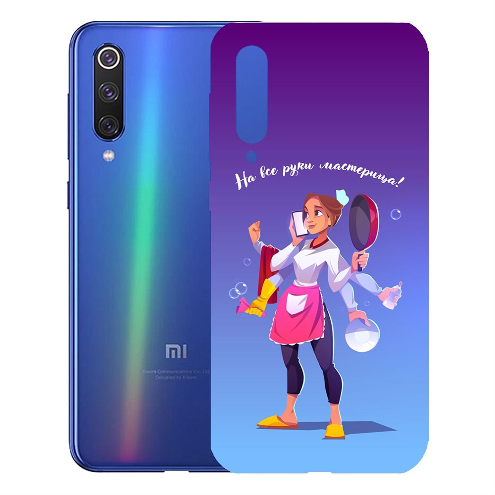 фото Чехол-накладка krutoff clear case на все руки мастерица для xiaomi mi 9