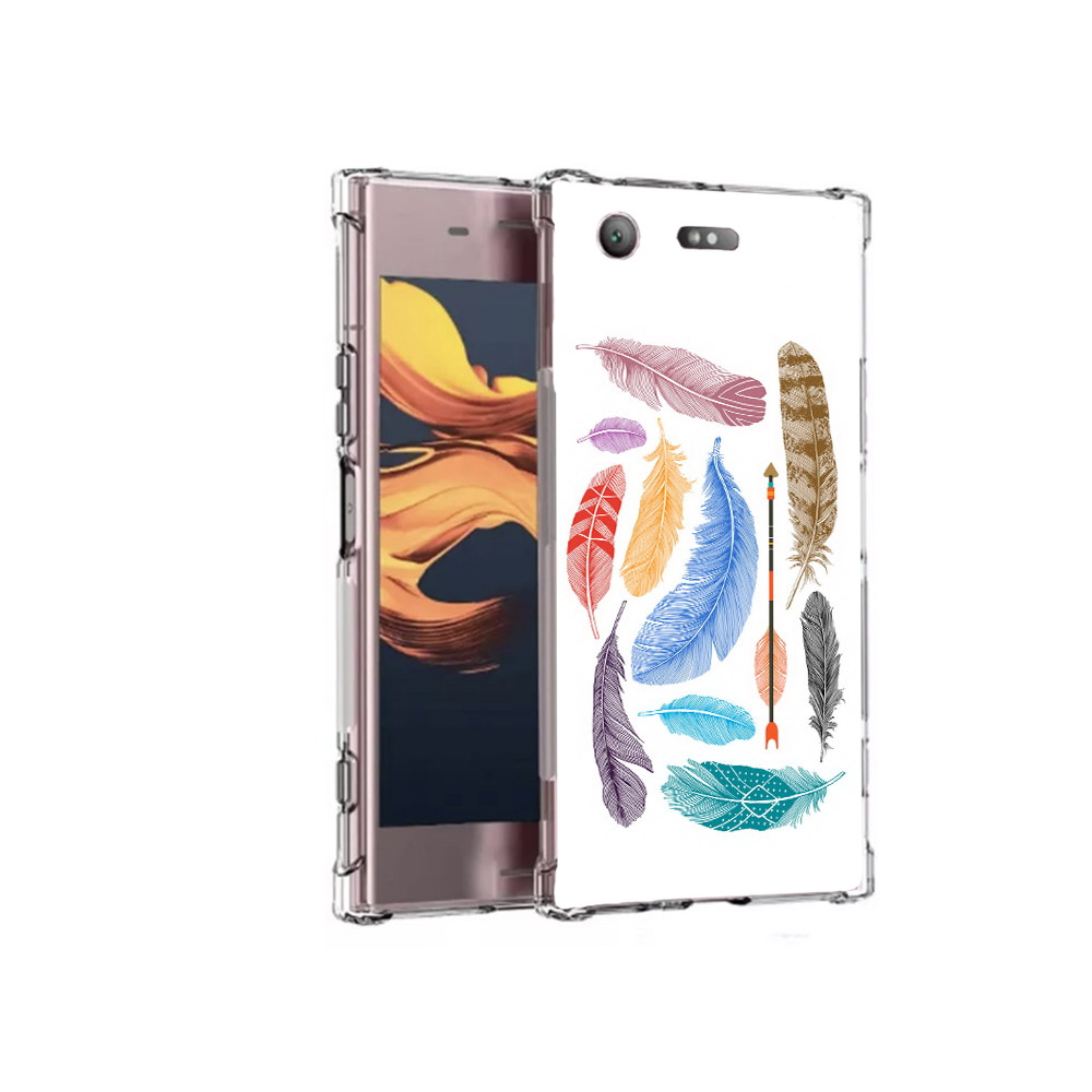 

Чехол MyPads Tocco для Sony Xperia XZ1 Compact разноцветные перья (PT91855.237.572), Прозрачный, Tocco