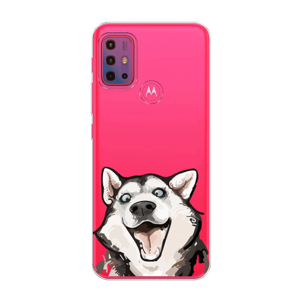 фото Силиконовый чехол "радостный хаски" на motorola moto g20 awog