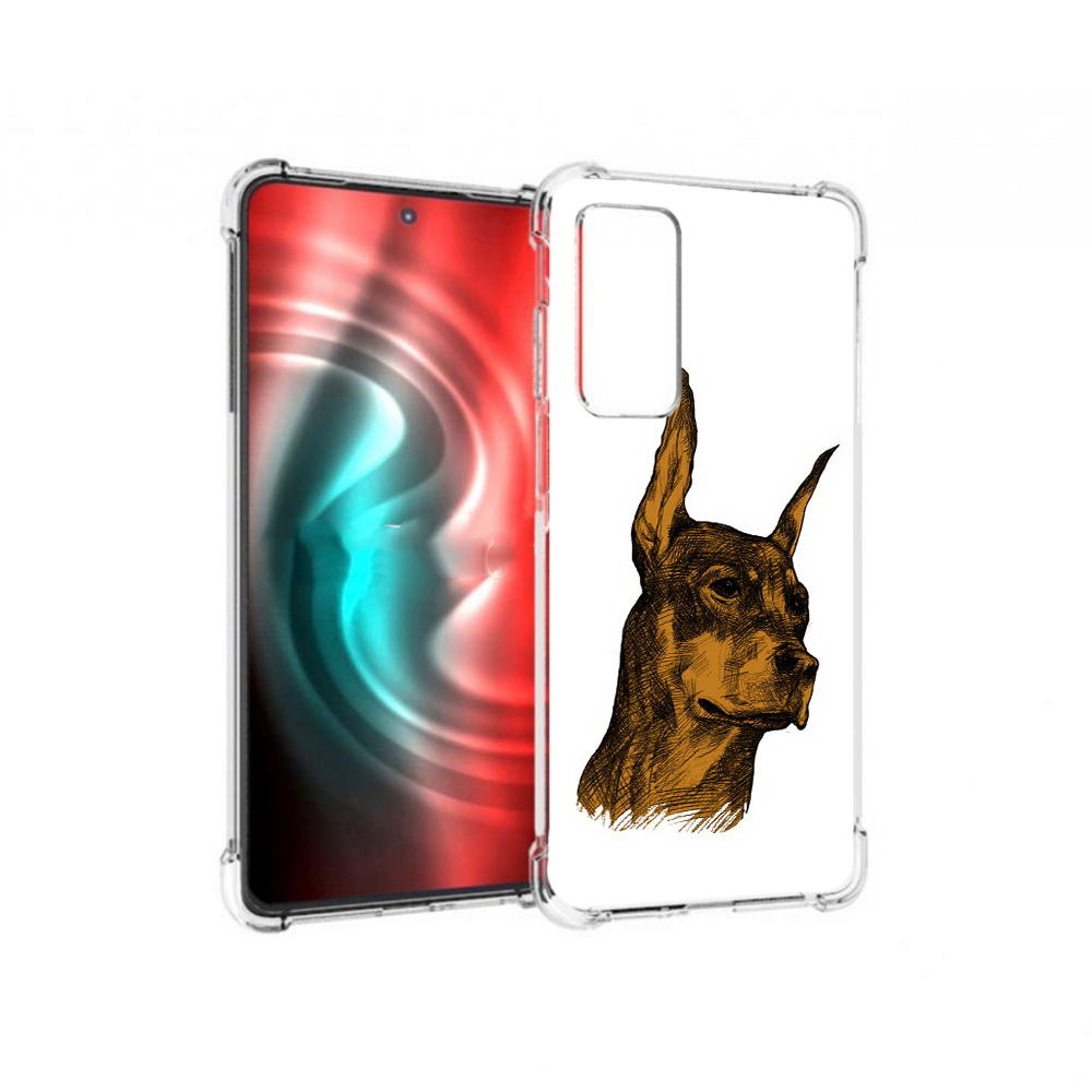 

Чехол MyPads Tocco для Motorola 20 скетч доберман (PT227072.363.605), Прозрачный, Tocco