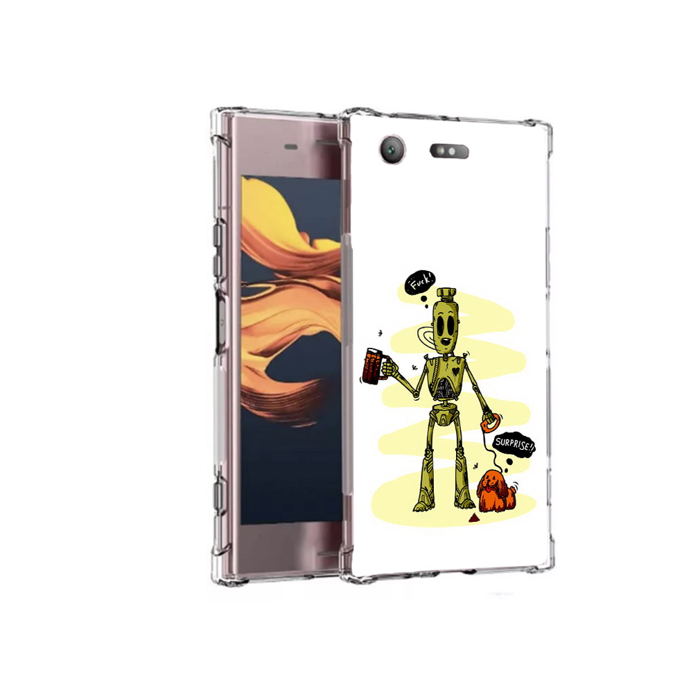 

Чехол MyPads Tocco для Sony Xperia XZ1 Compact прикольный робот (PT91855.237.557), Прозрачный, Tocco