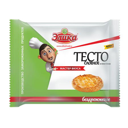 

Тесто Элика слоеное бездрожжевое 400 г