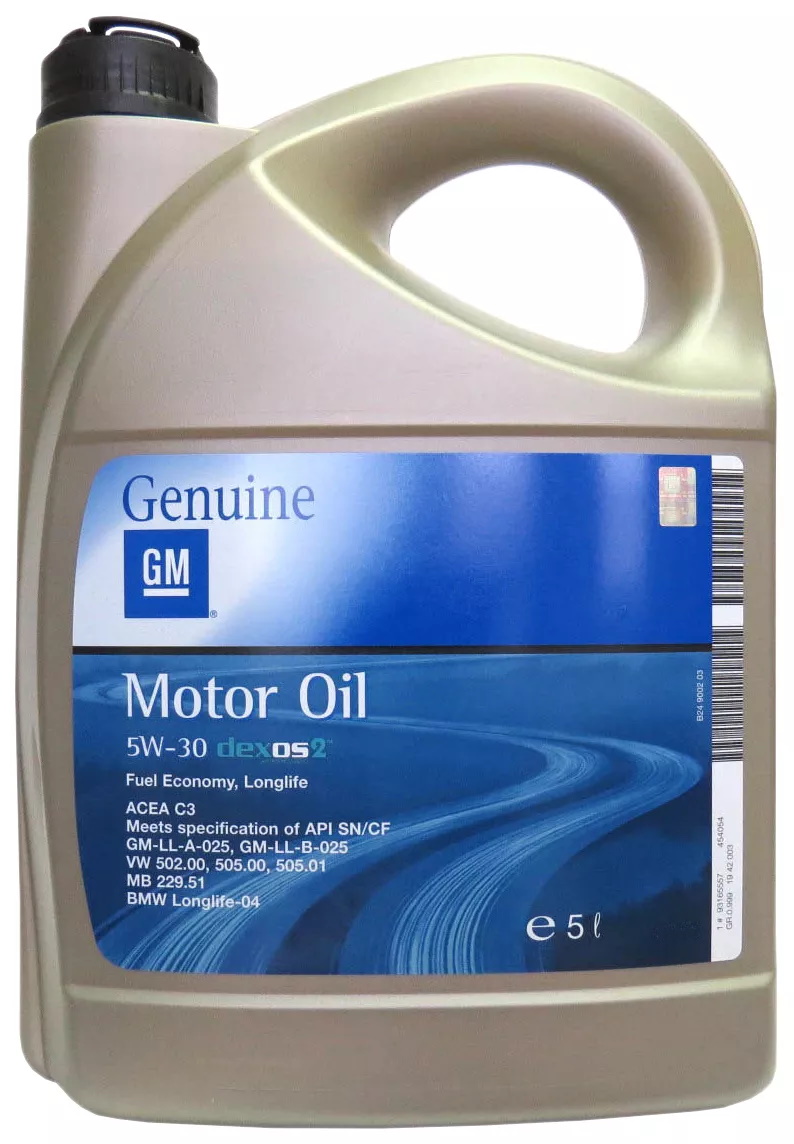 Моторное масло General Motors Dexos2 5W30 5л