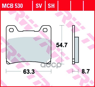 

Колодки тормозные дисковые передн Yamaha: RD 125 83-84, TZR 125 89-92, FZR 400 86-, RD 500