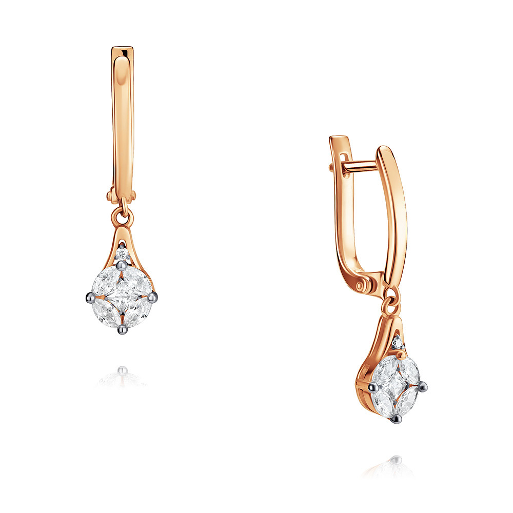 

Серьги из красного золота с фианитом ADAMAS 24036576/01-А50-72, 24036576/01-А50-72