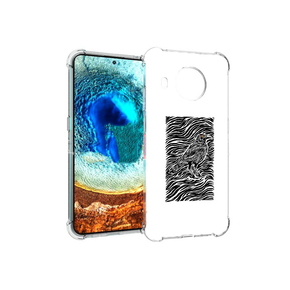 

Чехол MyPads Tocco для Nokia X20 ворон в абстракции (PT159436.101.272), Прозрачный, Tocco