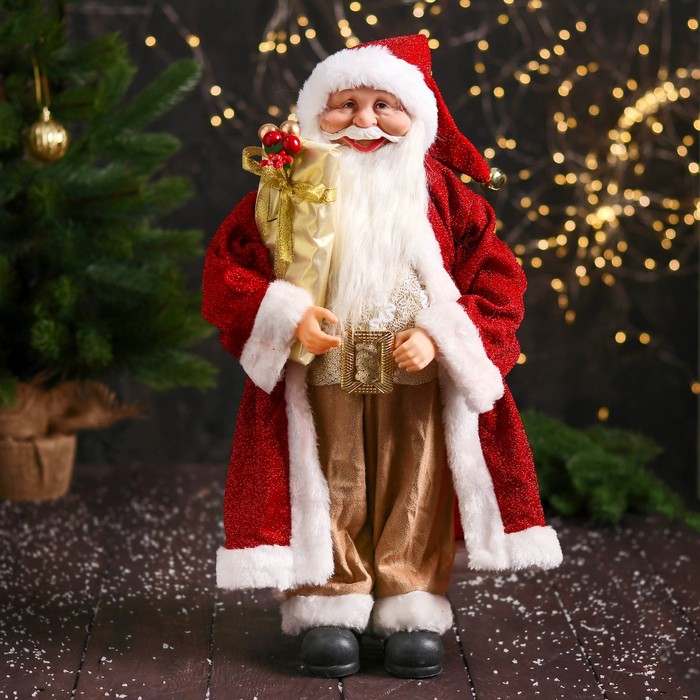 Новогодняя фигурка Зимнее волшебство Дед Мороз в колпачке 7856764 19x13x47 см