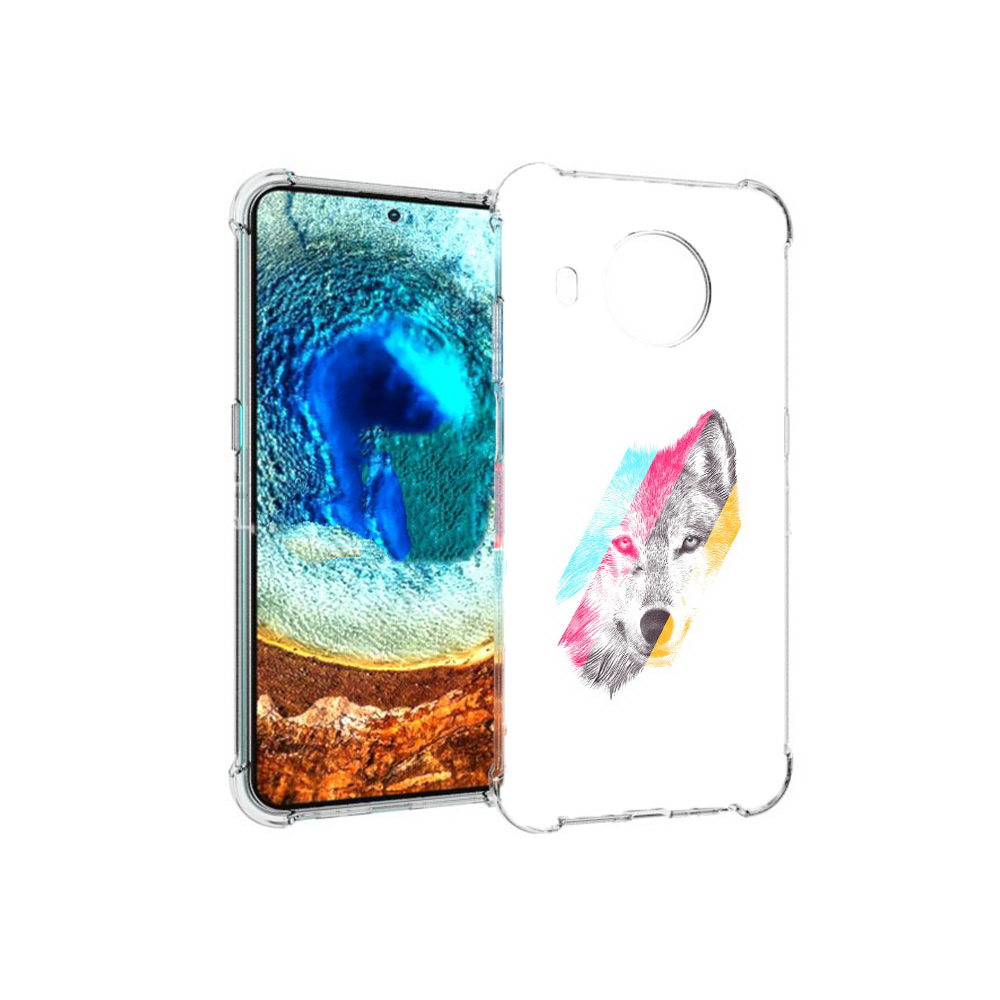 

Чехол MyPads Tocco для Nokia X20 волк градиент (PT159436.101.268), Прозрачный, Tocco