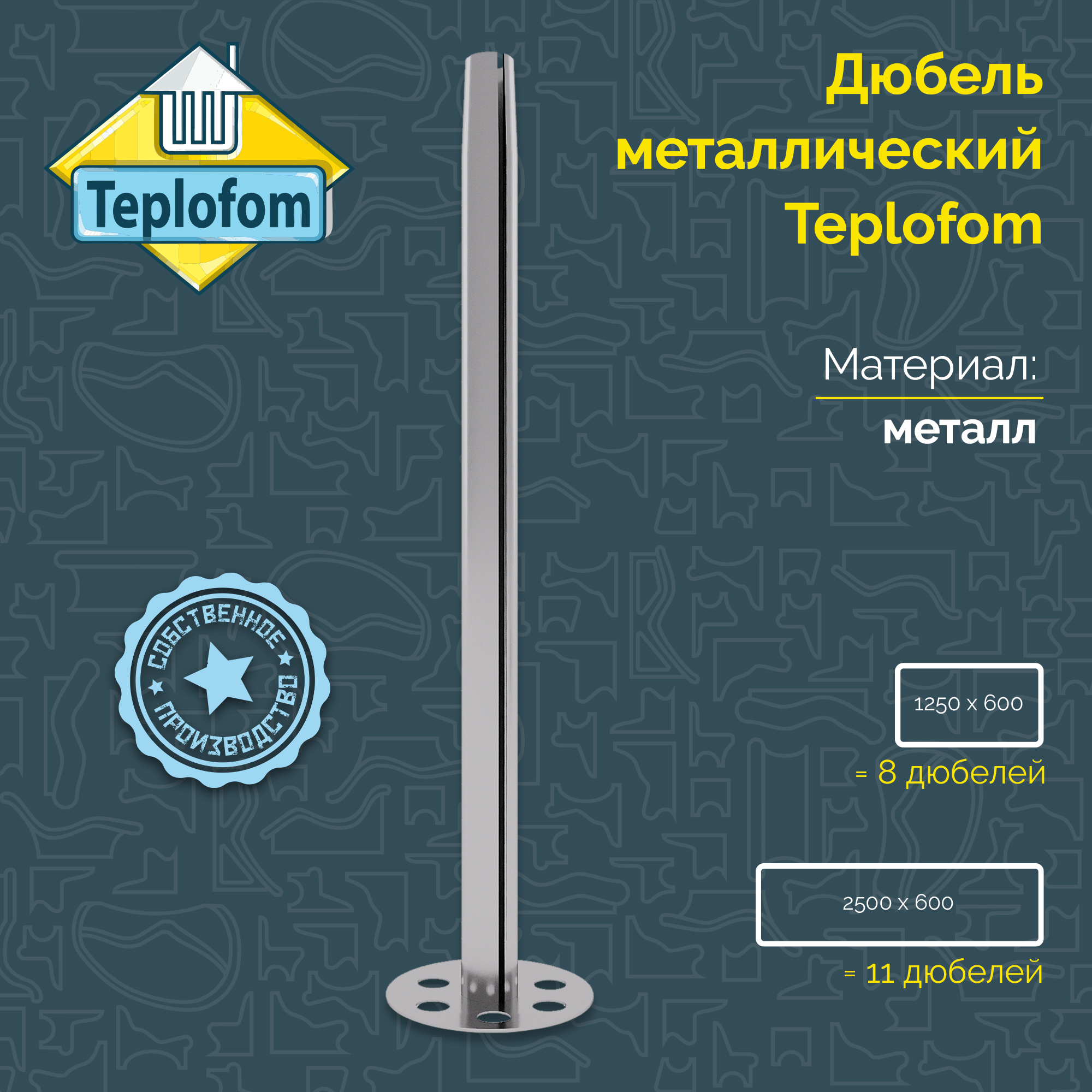 Дюбель металлический Teplofom FIX FID 80 мм в уп 10шт 490₽