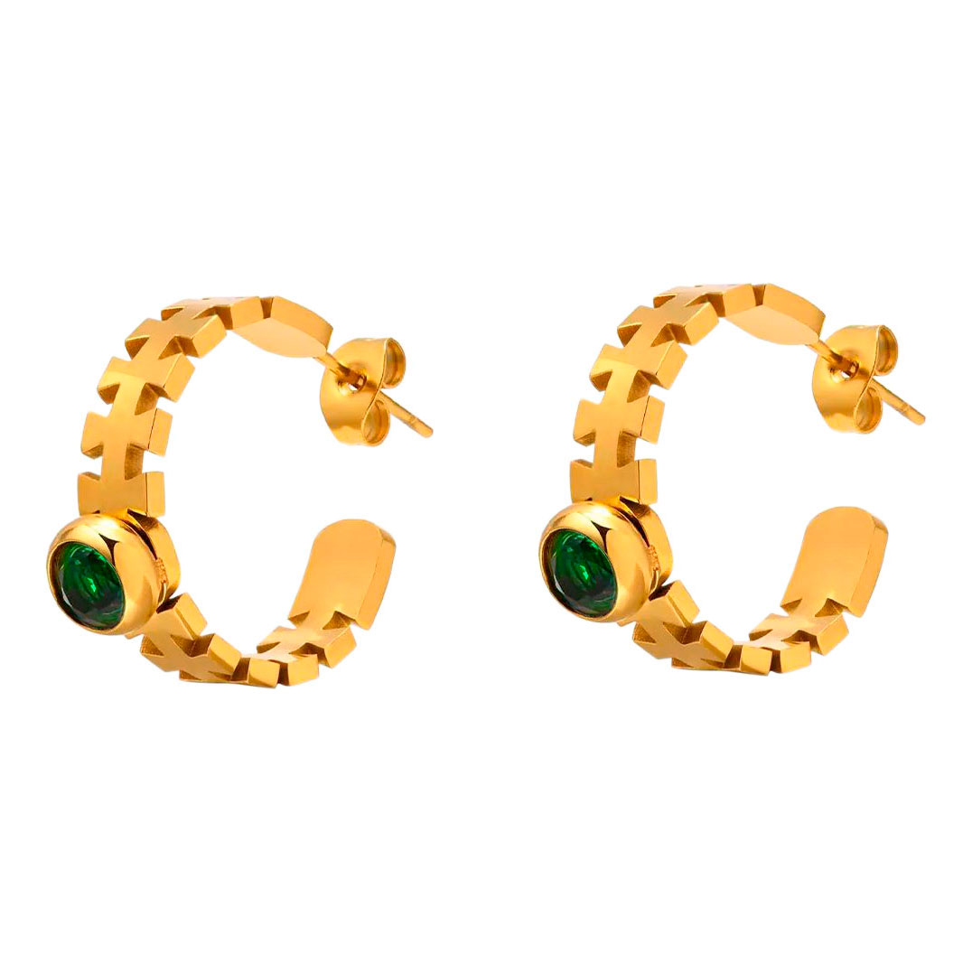 

Серьги конго из латуни Nouvelle mode ES081501-G, фианит, ES081501-G