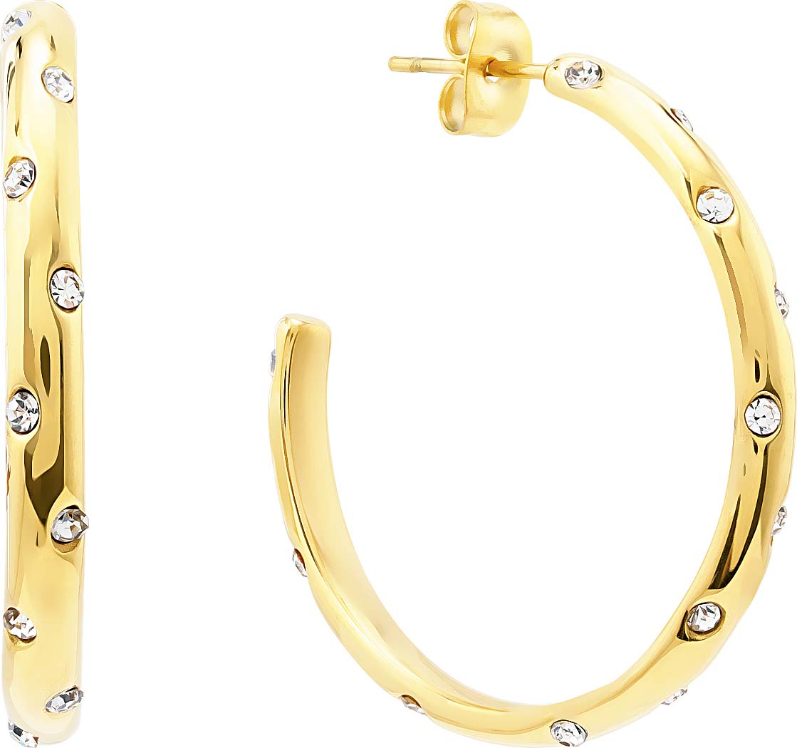 

Серьги конго из латуни Nouvelle mode ES0729-W, фианит, ES0729-W