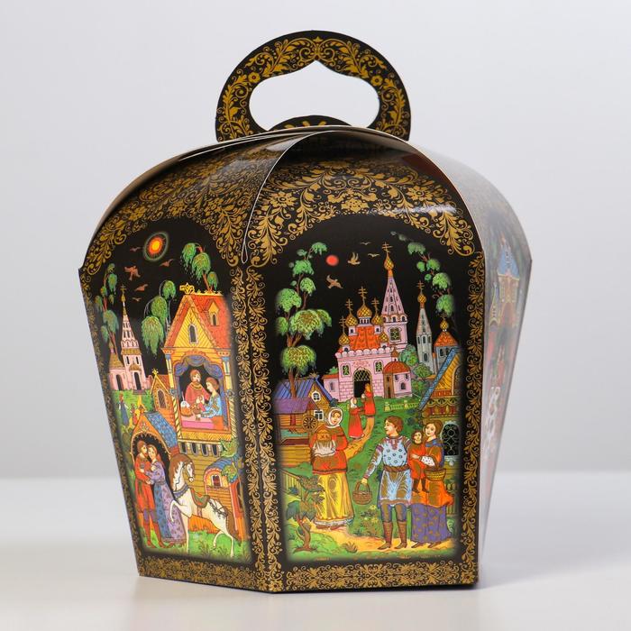

Коробка для кулича "Палех черный" диаметр 13,4 см, Пасха