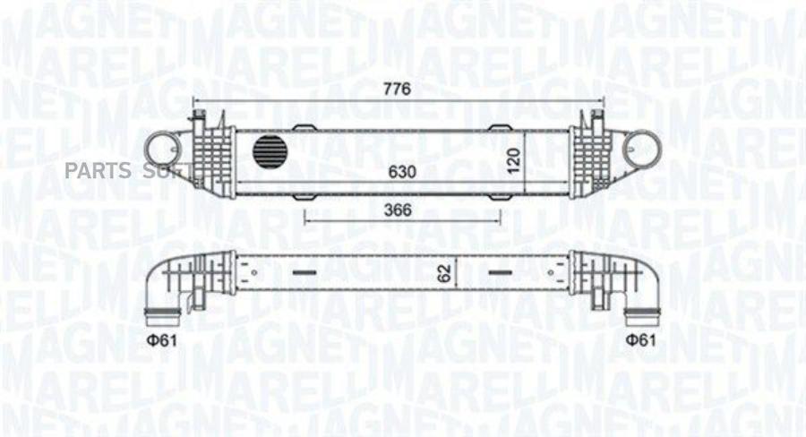 Интеркулер 625X130 MAGNETI MARELLI 351319205040 21236₽