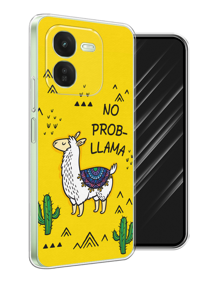 

Чехол Awog на Vivo iQOO Z9X "No probLLama", Желтый;черный;синий, 2612250-1