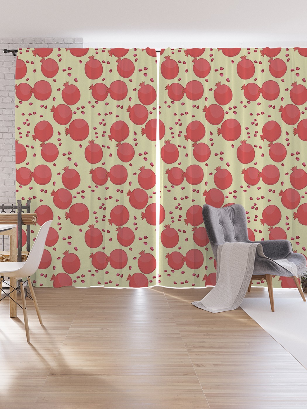 

Шторы под лён JoyArty "Зерна граната", серия Oxford DeLux, 340х265 см, Зерна граната