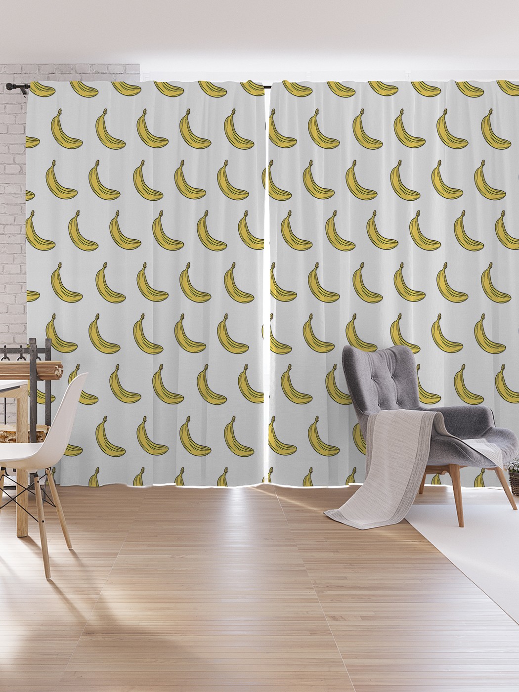 

Шторы под лён JoyArty "Банановые ряды", серия Oxford DeLux, 340х265 см, Банановые ряды