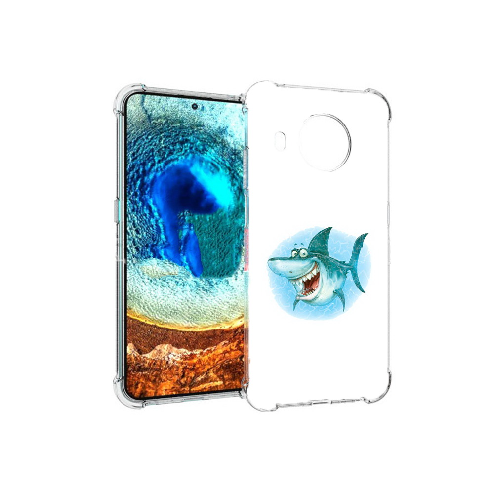 

Чехол MyPads Tocco для Nokia X20 веселая акула (PT159436.101.261), Прозрачный, Tocco