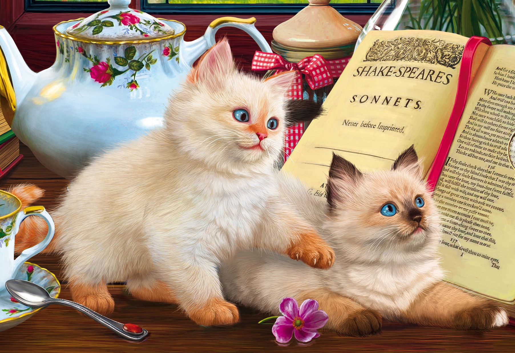 

Алмазная мозаика Рыжий кот Котики у книги