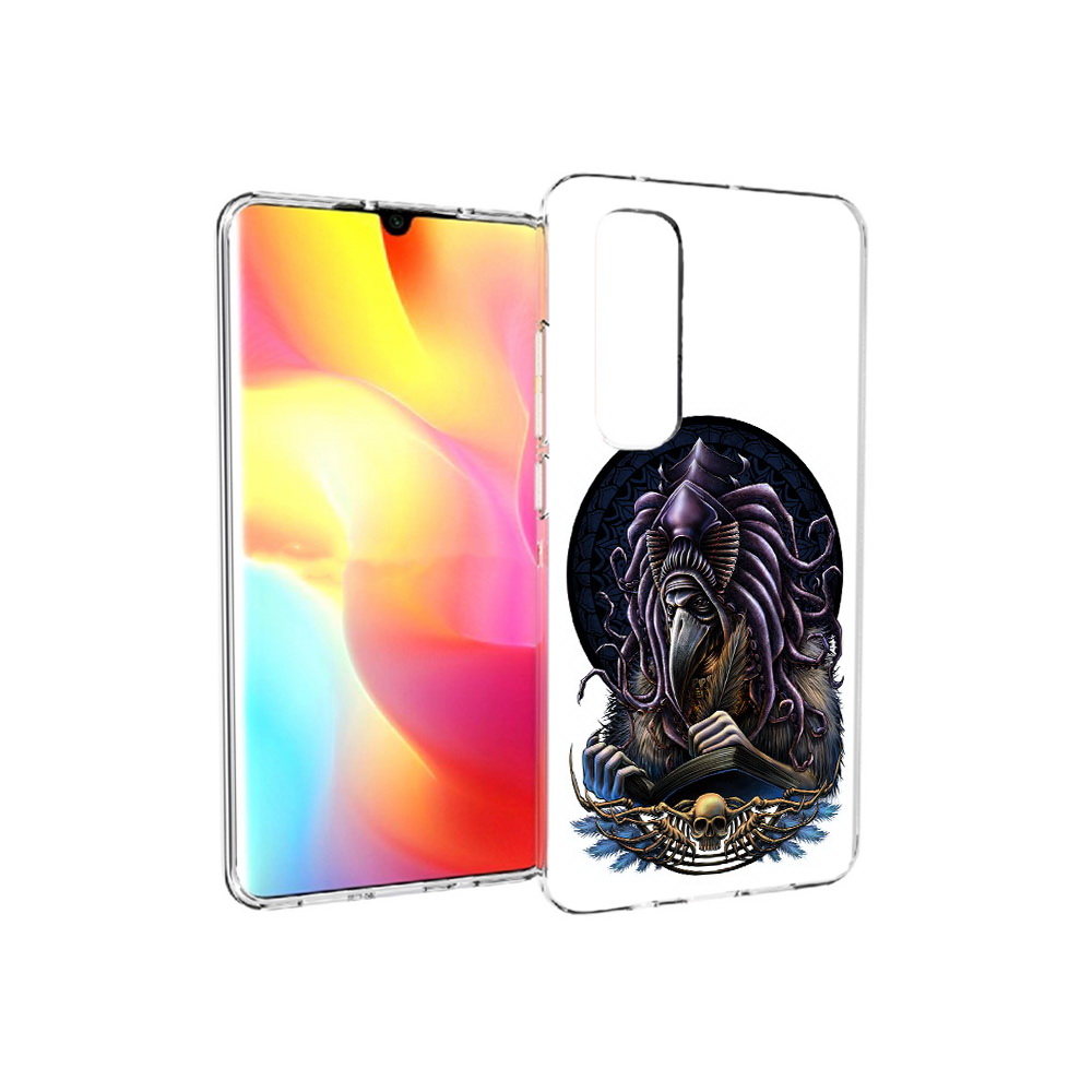 

Чехол MyPads Tocco для Xiaomi Mi Note 10 Lite умный ворон (PT149714.254.650), Прозрачный, Tocco