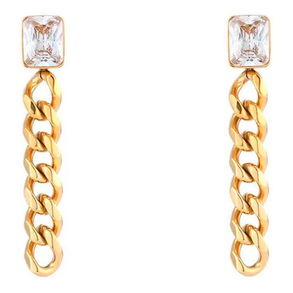 

Серьги подвески из латуни Nouvelle mode E-1021-04-C, фианит, E-1021-04-C