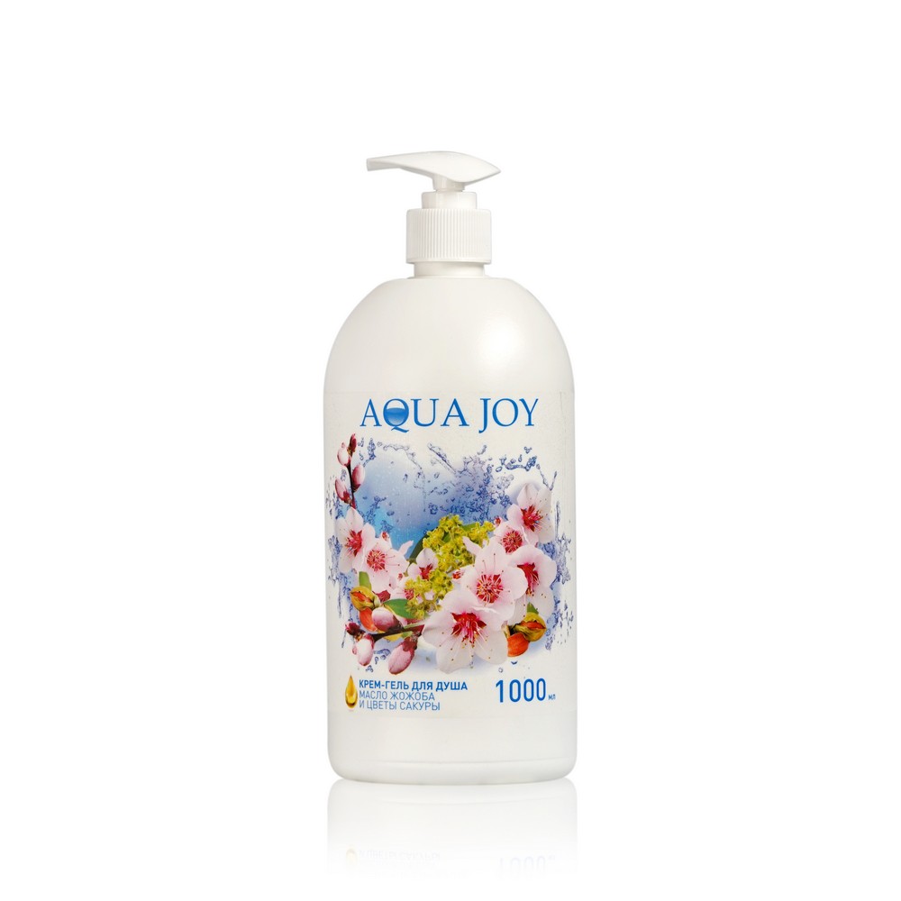 Крем - гель Aqua Joy для душа масло жожоба и цветок сакуры 1000мл