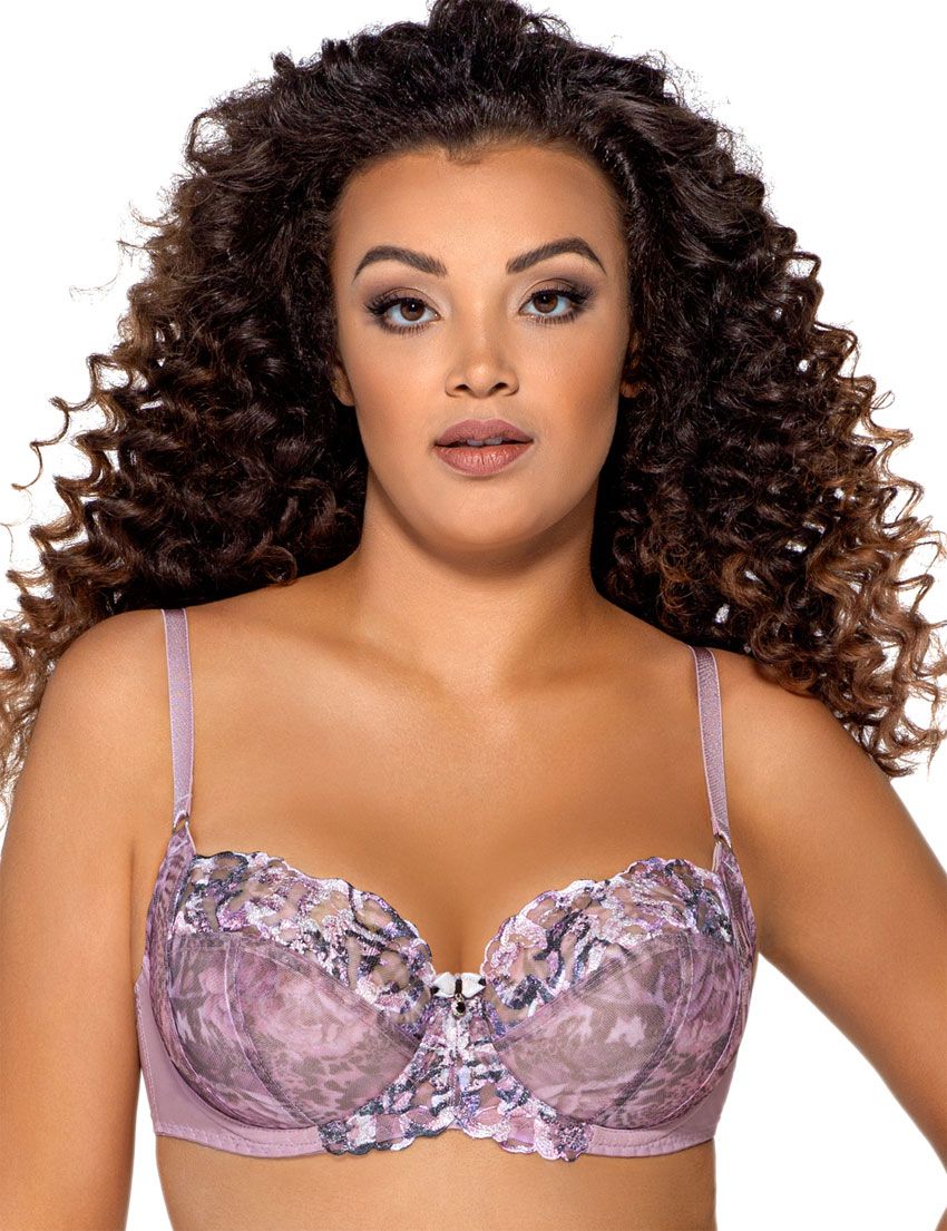 

Бюстгальтер с чашками plus size с цветочным принтом и вышивкой люрексом, 1986 M Maxi