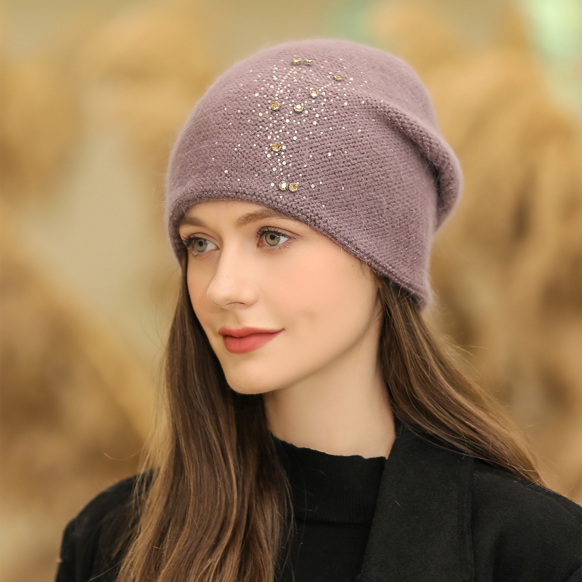 

Шапка женская WASABI TREND WH-00108 фиолетовая, Фиолетовый, WH-00108