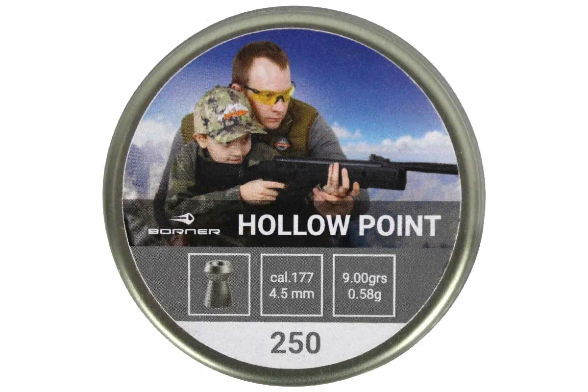 Пневматические пули Borner Hollow Point 4,5 мм 0,58 грамма (250 штук)